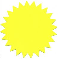 Fluorescent Yellow Stars - Blank, Mini,  50 /Pk, 60mm