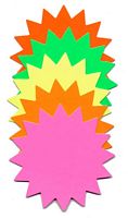 Assorted Fluorescent Stars - Blank, Small, 25 /Pk, 105mm
