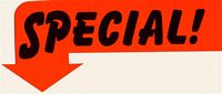 Assorted Fluorescent "SPECIAL" Arrow Signs, 10 /Pk  240l x 56w x110pmm
